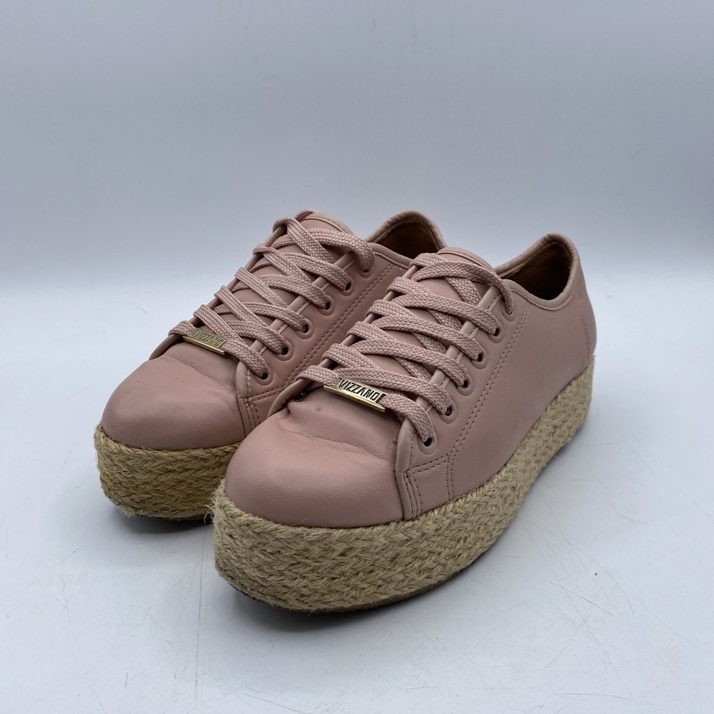 Vizzano Pink Leather Espadrille Platform Sneakers Womens 5 Brazil Lace Up
